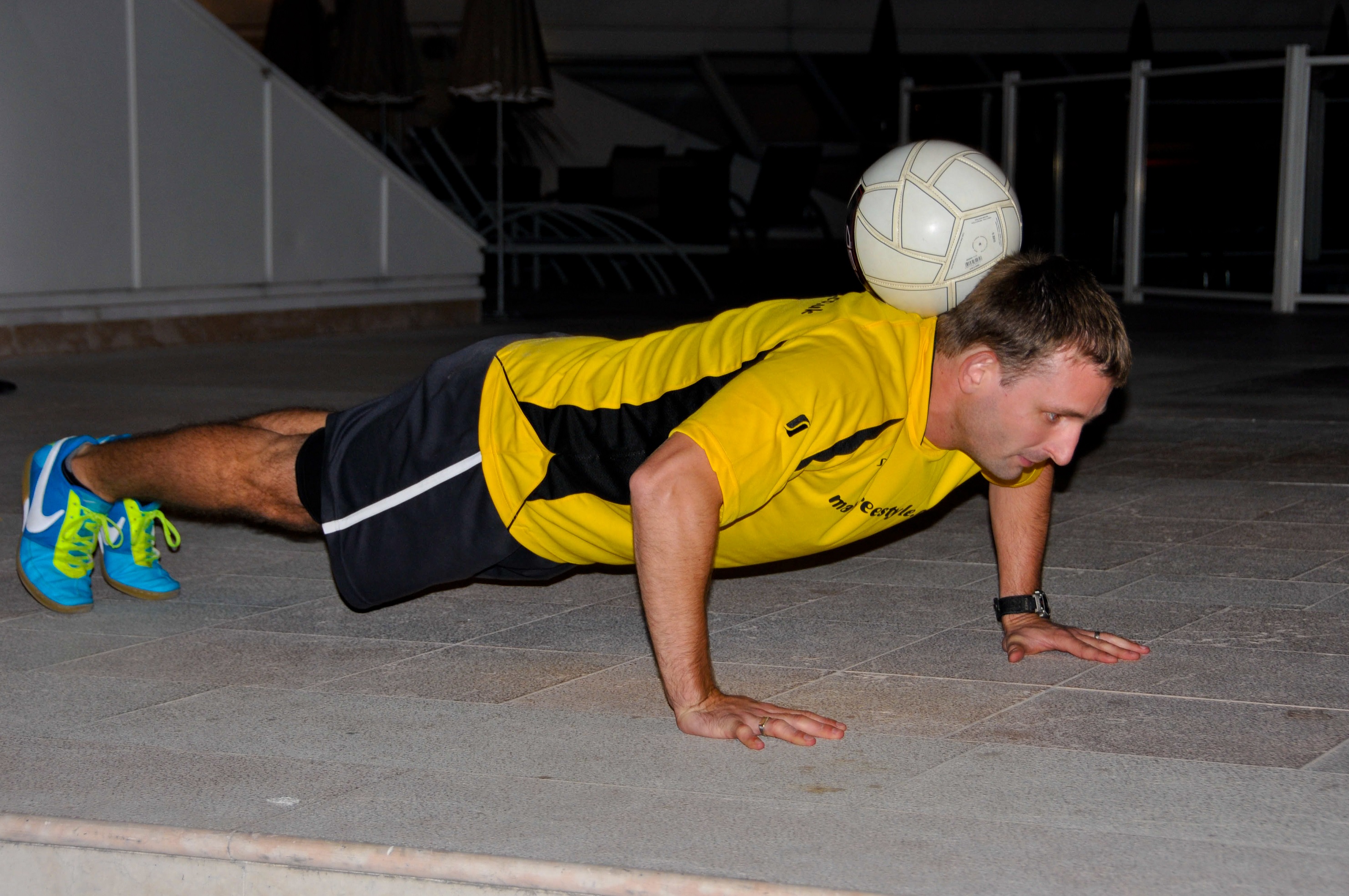 Try something different! Matt doing his own special version of push-ups